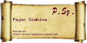 Pajor Szabina névjegykártya
